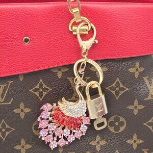 LV Gold Padlock & Key 🔒 Authentic Louis Vuitton Bag Unbranded Peacock Charm
